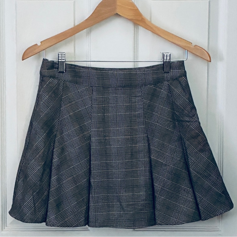 Plaid Mini Skirt - Black and Gray by H&M